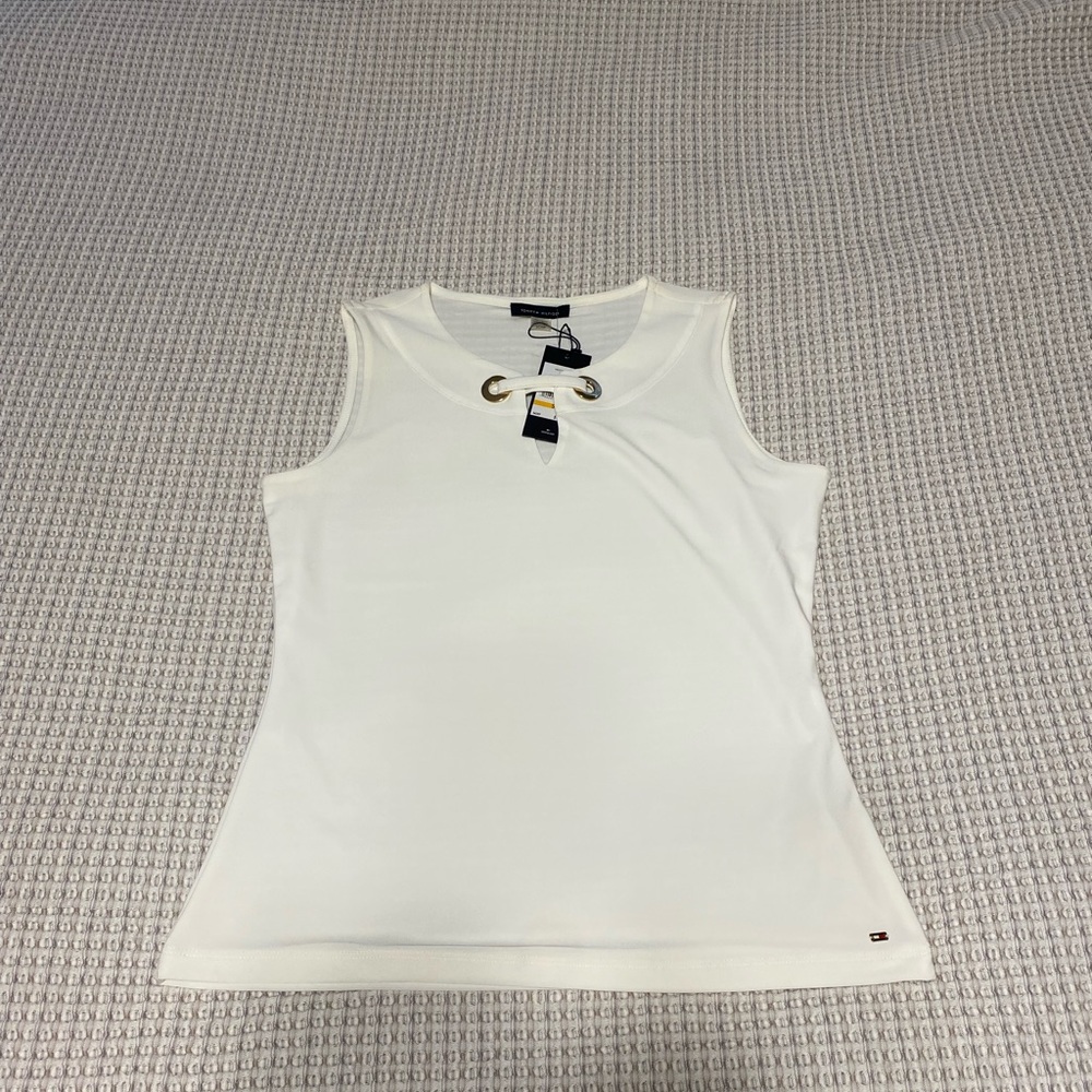 Tommy Hilfiger Women's White Sleeveless Top